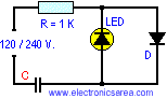 One Light-Emitting Diode conected to 120/240 VAC - Electronics Area