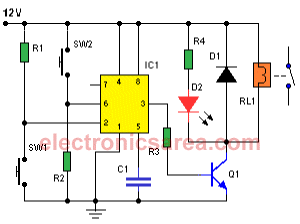 on off switch circuit 555