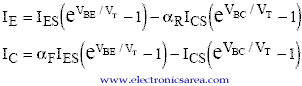 Ebers Moll model general equations