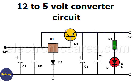 12 to 5 volt Converter Circuit (for cars)