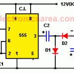 12V to -12V DC converter circuit using 555