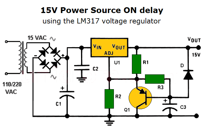 15V Power Source ON delay