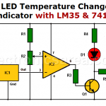 2 LED Temperature Change Indicator with LM35 & 741