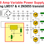 20 Amp Variable Power Supply using LM317
