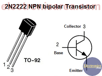 2N2222 NPN bipolar transistor Pin Out