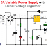 5A Variable Power Supply with LM338 Voltage Regulator