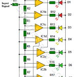 8 LED VU meter circuit using LM324 IC