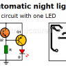 Automatic night light circuit with one LED