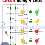 Car Battery Monitor Circuit using 4 LEDs