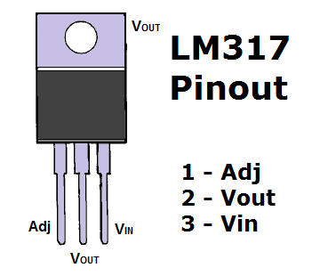 LM317 Voltage regulator pinout