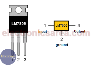 LM7805 voltage regulator Pinout