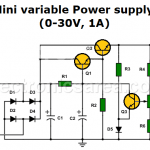 Mini variable Power supply circuit (0-30V, 1A)