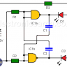 Astable multivibrator using NAND gates