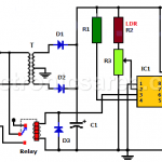 Automatic night light using 555 and relay