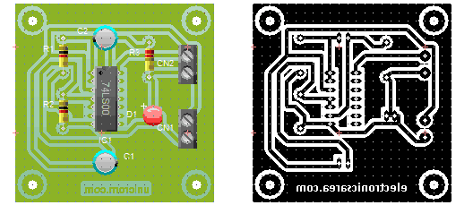 Clock signal generator using 7400 IC PCB