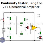 Continuity tester using 741 IC