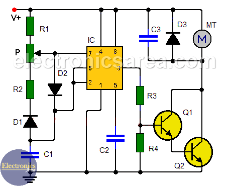 Dc Motor Sd Controller Circuit Using