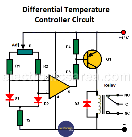 Differential Temperature Controller Circuit