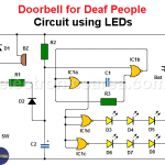 Doorbell for Deaf People Circuit using LEDs