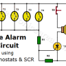 Fire alarm circuit using thermostats and SCR
