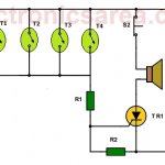 Fire alarm circuit using thermostats and SCR