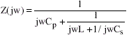 Crystal impedance Z formula - Crystal Oscillator