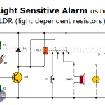 Light sensitive alarm using LDR