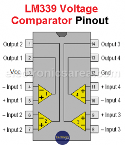 LM339 Voltage comparator Pinout