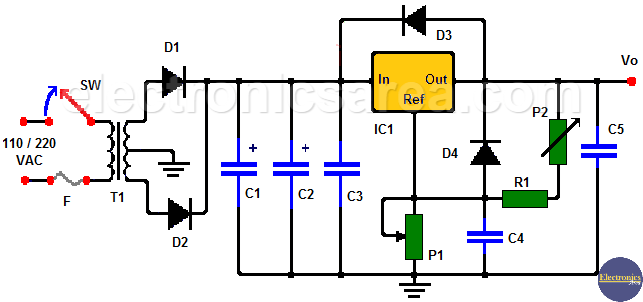 LM350 Adjustable Voltage Regulator (Variable Power Supply)