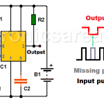 Missing pulse detector circuit using the 555 timer