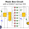 Music Box Circuit using a CD4017 and two 555