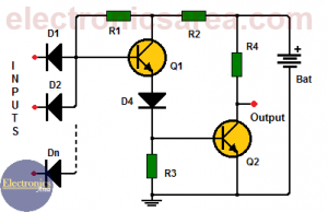 NAND gate using Transistors & Diodes - Electronics Area