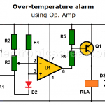 Over-temperature alarm using operational amplifier