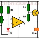 Over-temperature alarm using operational amplifier