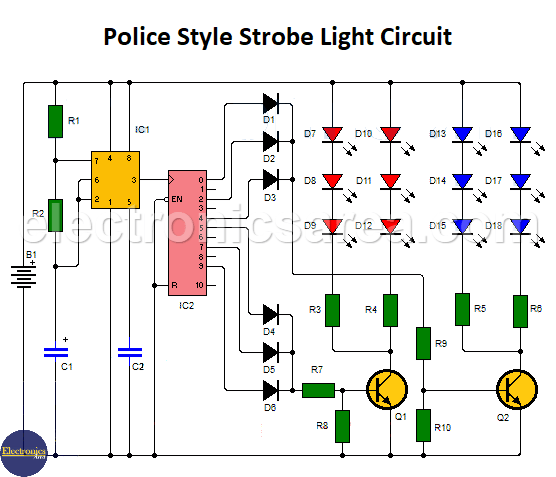 Police Style Strobe Light Circuit