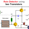 Rain Detector using two Transistors