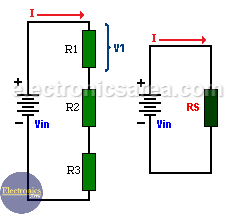 Resistors in series for a voltage divider calculation