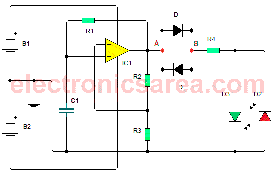 Semiconductor diode tester circuit using 741