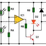 Shadow detector alarm circuit with two LDRs