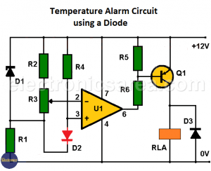 Temperature Alarm Circuit using a diode - Electronics Area