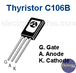 Thyristor C106b Pin distribution