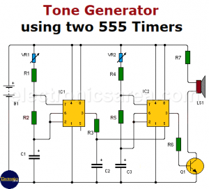 Tone generator using two 555 timers - Electronics Area