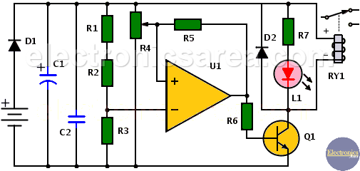 Twilight Switch Circuit with LDR and Op. Amp.