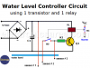 Water Level Controller Circuit using Transistor and Relay