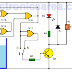 Water level controller circuit using CD4001
